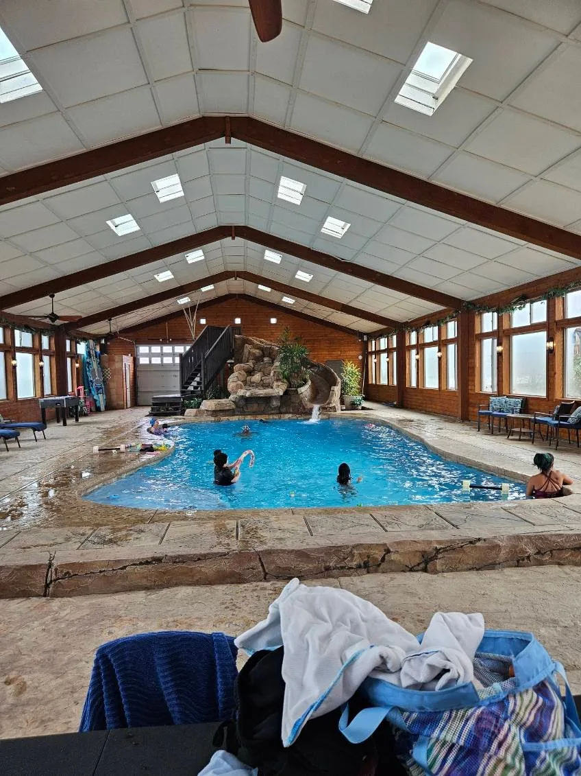 The indoor pool ready for an event